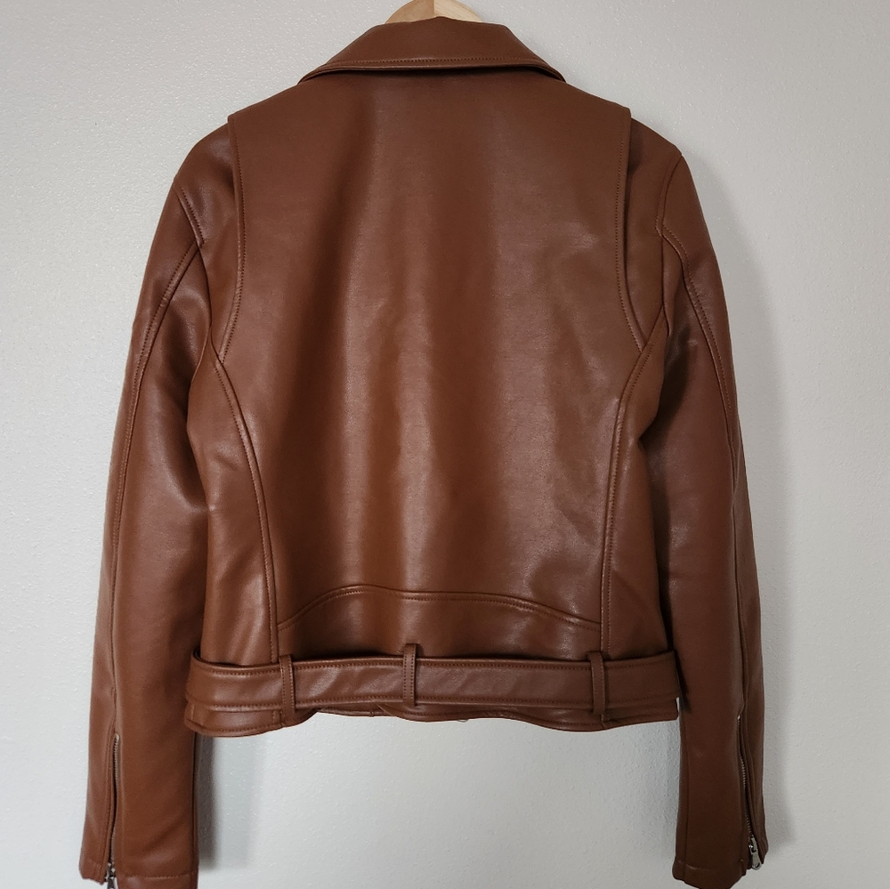Rebecca Minkoff Faux  Leather Moto Biker Jacket - Picture 2 of 5